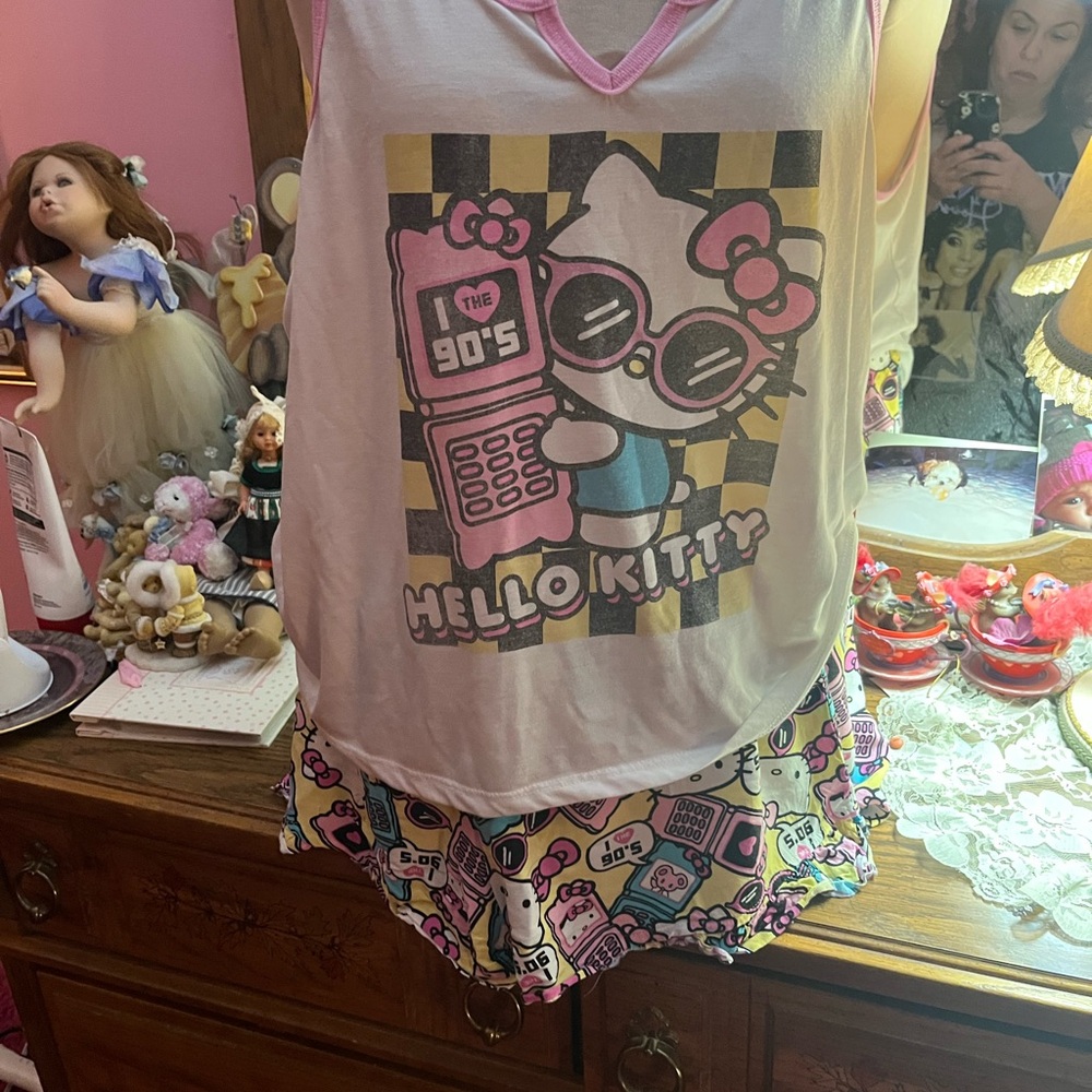 Hello Kitty 90's Tank Top and Shorts Pajama Set